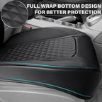 CAR PASS 1Pcs Nappa Leather Front Seat Cover for Cars, Waterproof Sideless Car Seat Cover, Durable Non-Slip Seat Protector Co