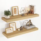 32 Inch Floating Shelves, 3D Textured Wood Grain, 32"x9.25"x1.5" Inch Deep Floating Shelves for Wall, Wooden Shelves for Bath