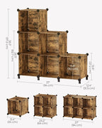 SONGMICS 6 Cube Storage Organizer, Modular Bookshelf, DIY Closet Organizers and Storage, Plastic Stackable Shelves, 11.8 x 11