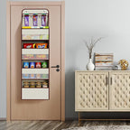 Univivi 5-Shelf Fabric Door Storage Over Door Hanging Organizer with 4 Large Pockets and 3 Small PVC Pockets Nursery Closet C