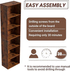 Wooden 6 Cube Storage Organizer, Vintage Brown 6 Cube Storage Shelf, 6 Tier Closet Organizers Storage Cubes Display Cubby, Ve