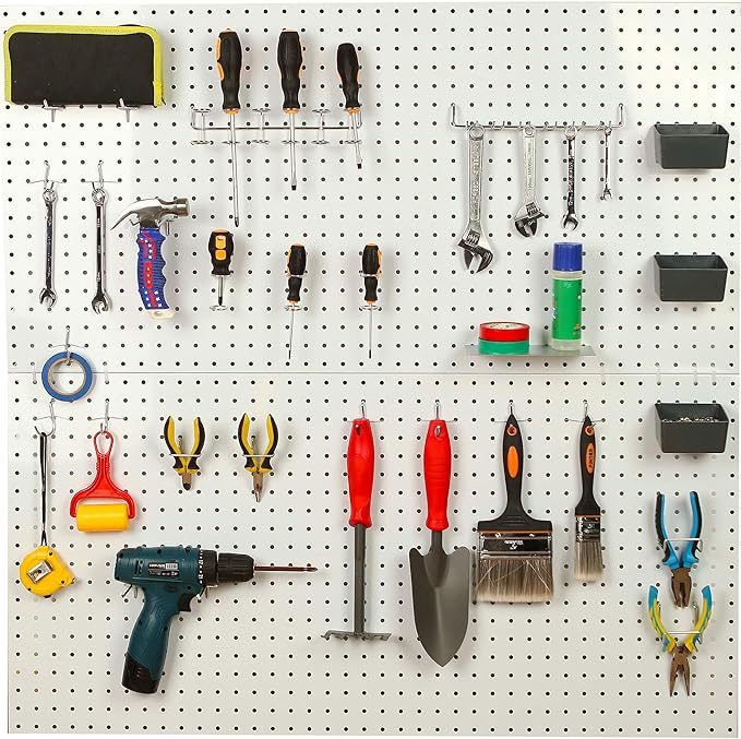 Pegboard Hooks with Bins, Peg Locks, for Organizing Various Tools, 117 PCS, 60 of Which are Locks