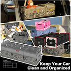 LIBZAKI Car Trunk Organizer,3 Compartments Big Trunk Storage, Large Capacity, Foldable, 95L Heavy Duty Storage Box for Car,