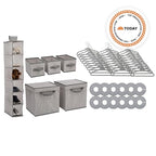 Delta Children Nursery Storage 48 Piece Set - Easy Storage/Organization Solution - Keeps Bedroom, Nursery & Closet Clean, Gre