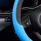 LABBYWAY Steering Wheel Cover, Universal Fit 15 Inch Microfiber Leather Car Wheel Protector, Anti-Slip, Blue