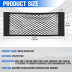 2 Packs Universal Mesh Cargo Net,Elastic Car Storage Net Pocket Bag for Trunk,Automotive Cargo Nets Storage Pouch Add On Orga