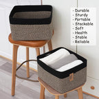 COMFY-HOMI 3PACK Cotton Rope Square Basket with Handles for Shelves|Dog Toy Bin and Storage|Baby Gift|Shoe Organizer|New 13.5