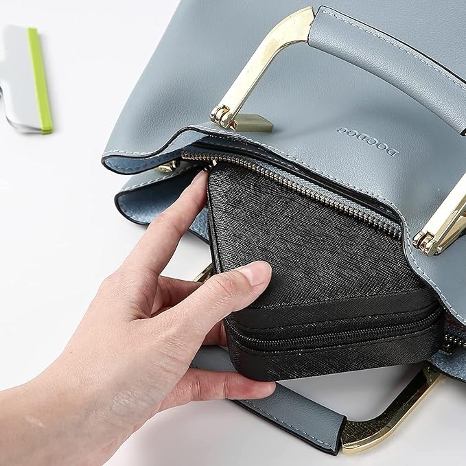 Neveika 2pcs Portable Travel Mini Jewelry Box Leather Jewellery Ring Organizer Case Storage Gift Box Girls Women (black).