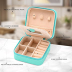 Neveika Jewelry Box with Mirror,Small Jewelry Organizer Box，Travel Jewelry Case for Women，Gift Jewelry Boxes for Female Girls