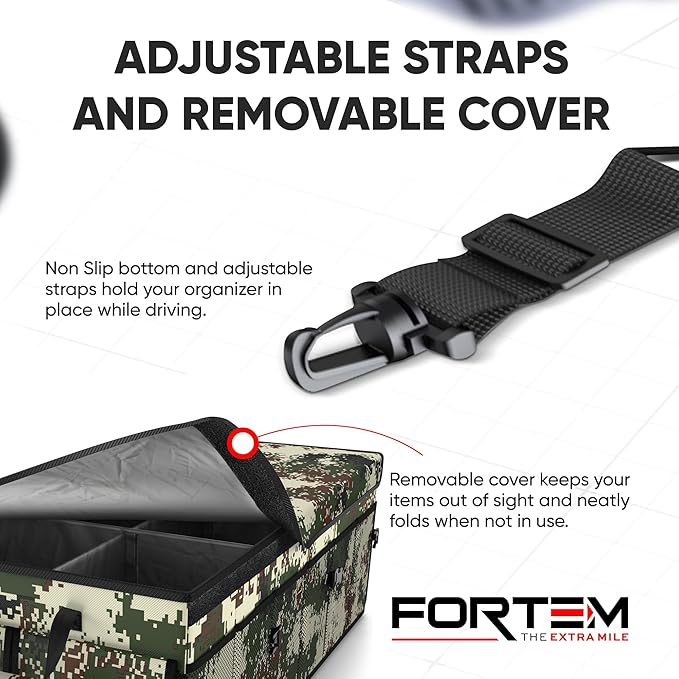 FORTEM Trunk Organizer For SUV Car Trunk Organizer, Foldable Storage, Car Accessories for Women Men, Collapsible Bag, Perfect C