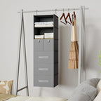 6-Shelves Hanging Closet Organizer with 5 Different Drawers, Foldable Closet Organizers and Storage for Wardrobe, Closet& RV,