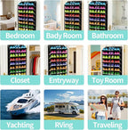 Heavy-Duty, over the door shoe organizer, Extra-Wide Large, shoe organizer, Holds 30 Pairs & Supports 100lbs, shoe rack, with