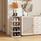 SEE SPRING 5-Tier Stackable Shoe Rack Organizer – Plastic Shoe Storage Shelf for Entryway, Closet, Bedroom – Holds Size 13 Sh