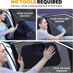 EcoNour Car Side Window Shades for Baby | 4 Pack - Car Window Sun Blocker Shades for Kids | Foldable Cling Window Cover Protects UV & Heat Glare | Window Shade for Privacy | Medium (21"x12")