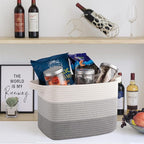 OIASKET Storage Baskets for Organizing, Woven Baskets for Shelves, Rectangle Decorative Organizer for Storage Clothes, Toy, B