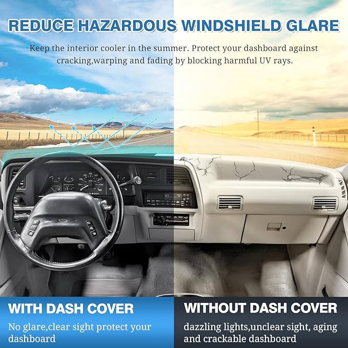 FIILINES Dash Cover for 1989-94 Ford Ranger, 1991-94 Mazda Navajo/Ford Explorer, 1989-90 Ford Bronco II Dashboard Mat Accesso