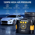 Nilight Tire Inflator Portable Air Compressor Dual Power for Car 12V DC and Home 110V AC Tires Pump Pressure Gauge Fast Inflate Auto Shutoff for Cars SUV Motorcycle Bicycle
