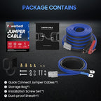 Heavy Duty Jumper Cables - 1 Gauge 30 Feet 900Amp Automotive Booster Jumper Cables with 175A Battery Quick Connect and Permanent Installation kit for Car, SUV and Trucks Battery - (SB175 Gray)