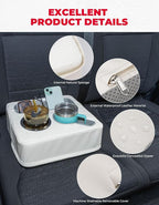 KEMIMOTO Back Seat Cup Holder for Car, Couch Cup Holder, Car Truck Boat Organizer, Couch Sofa Bed Expander Tray Holds Drinks, Snacks, Remote, Cell Mobile Phone (White)