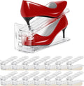Shoe Slots Organizer 15 Pack - Shoe Stackers,3 Levels Adjustable,Space Savers 50%,Double Layer Holders for Closet (Transparen