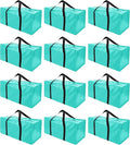 PANDA JOYS 12 Pack Extra Large Moving Bags with Zippers & Carrying Handles, Heavy-Duty Storage Tote for Space Saving Moving S
