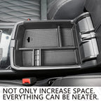 Center Console Organizer Compatible with VW Atlas and Cross Sport 2018 2019 2020 2021 2022 2023 Accessories, Interior ABS Armrest Storage Box Insert Tray (Not Fit 2024 2025), Black