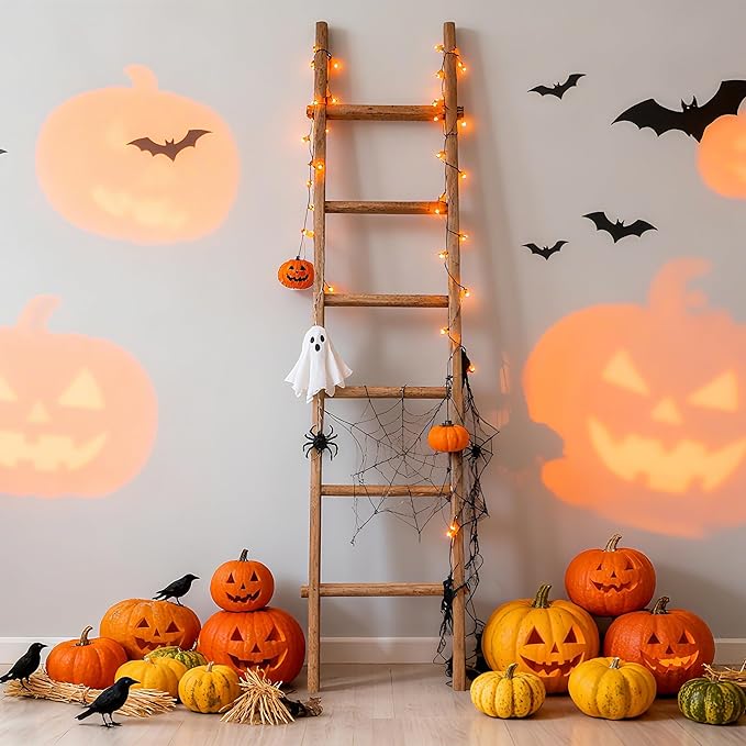 Blanket Ladder Pre Assembled 76in Wooden Ladder Shelf Living Room Bathroom Bedroom Decorative Wall Leaning Farmhouse Quilt Di