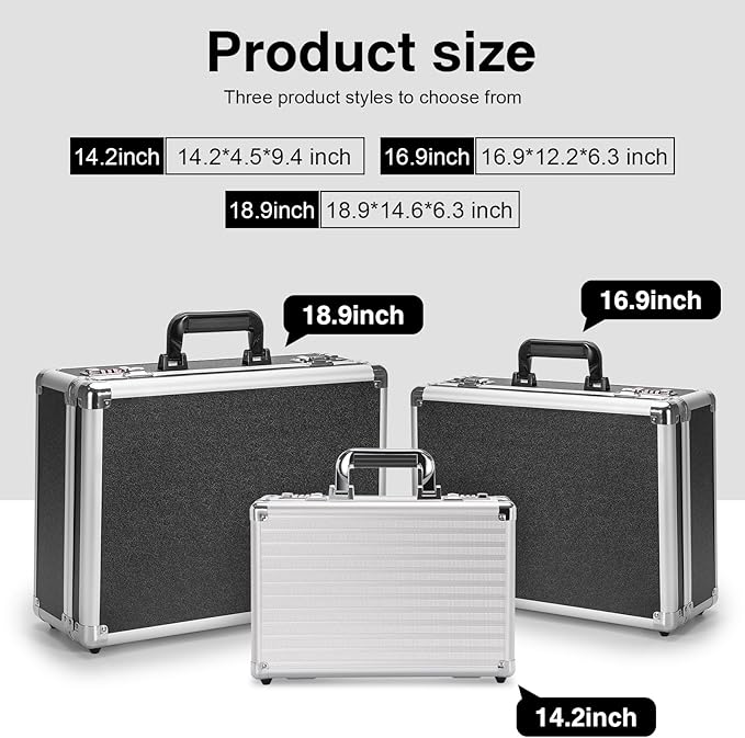 LOCKCURX File Organizer Storage Box - 16.9 x 12.2 x 6.3 Inch Large, Portable Locking Storage Totes with Dual Combination Lock