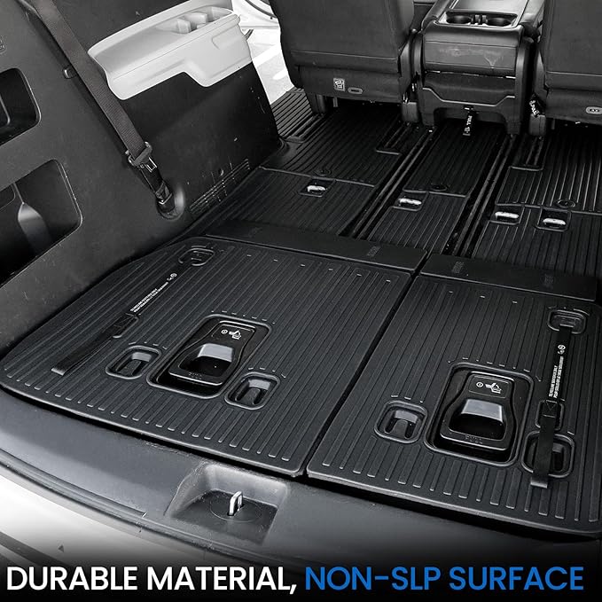 Backrest Mats for 2022-2025 2026 Kia Carnival Fold-in-Floor Use, All Weather TPE 3rd Row Seat Back Covers Trunk Area Accessories (Backrest Mat for 3rd-Row)