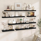 Fun Memories Floating Shelves for Wall, 40Inch Floating Shelves Set of 2, Hanging Shelf with Invisible Brackets, Wood Shelves
