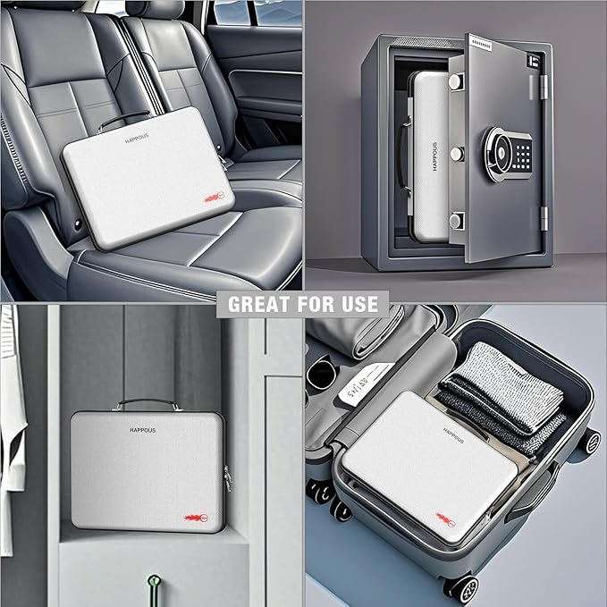 Fireproof Document Organizer, Expanding File Organizer with 13 Pockets, Portable Fireproof Document Box Hard-Shell Document O