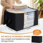 Fab totes Storage Bags,Clothes Blanket Storage Bins Foldable Closet Organizers with Reinforced Handle for Home Dorm Storage a