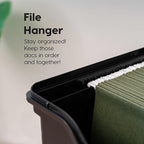 IRIS USA File Box with Lid File Organizer for Letter File w/Organizer-Lid, Plastic Mobile Filing Organizer, Water Resistant D