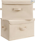 GRANNY SAYS Stoarge Basket with Lid, Decorative Storage Boxes, Closet Storage Bins for Clothes, Collapsible Stackable Organiz