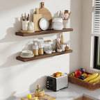 36 Inch Floating Shelves, 8 Inch Deep Floating Shelves for Wall, Hanging Shelf with Invisible Brackets, Deep Shelves for Bath