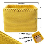 COMFY-HOMI Square Woven Cotton Rope Basket for Organizing, Gift Baskets for Handles, Empty Gift Baskets, Toy Basket for bins|