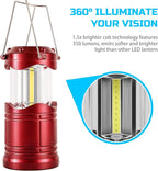 Lichamp LED Camping Lantern, 4 Pack Battery Powered Flashlight for Power Outages, Portable Collapsible Hanging Light Essentia
