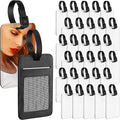 Frienda 32 Pieces Sublimation Luggage Tags Bulk PU Leather Name Label Blank Suitcase Heat Transfer Bag Card Business ID Card 