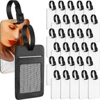 Frienda 32 Pieces Sublimation Luggage Tags Bulk PU Leather Name Label Blank Suitcase Heat Transfer Bag Card Business ID Card 