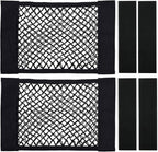 Universal Mesh Cargo Net Storage Net Wall Sticker Organizer Pouch Bag Storage Mesh Net for Car Trunk Storage Add On Organizers for Car Truck (15" x 9.5"(2 Packs, W/Loop))