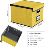 Huolewa File Organizer Box with Lid, Collapsible File Folder Organizer for Office Document Storage, Filing Box with Plastic S