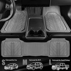 CAR PASS Heavy Rubber Car Floor Mats, Deep Waterproof Car Mats All Weather, Universal Trim-to Fit Automotive Floor Mats for Car SUV Truck Van, Durable Floor Liners (All Gray)
