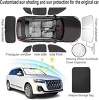 TINGLU Window Shades for Audi Q7 SUV 2016-2025 2026 Accessories Side Full Windows Cover Camping Rear Triangular Windshield Sun Shade Sun UV Rays Privacy Protection 8PCS