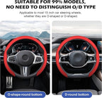 Frani Nappa Leather Steering Wheel Cover,Universal Fit 15 Inch-Premium Non-Slip Breathable Comfort Grip for Cars Trucks SUVs,Anti-Slip Durable Interior Upgrade Red
