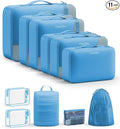 11 Set Packing Cubes for Travel, Gifts for Women Mom Kids, TSA Approved Bags for Makeup, Cosmetic,Toiletry, Suitcase Organize