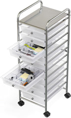 Simple Houseware Drawer Organizer Tray with 9 Adjustable Compartments, Clear