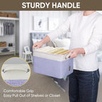 BALEINE 4 Pack Fabric Closet Storage Bins for Shelves, Linen Closet Organizers and Storage, Decorative Baskets for Organizing