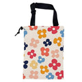 Car Garbage Bag Retro Colorful Flowers Drawstring Car Trash Bag Hanging for Back Seat with Adjustable Buckle Canvas Vehicle Trash Can Easy-to-Install