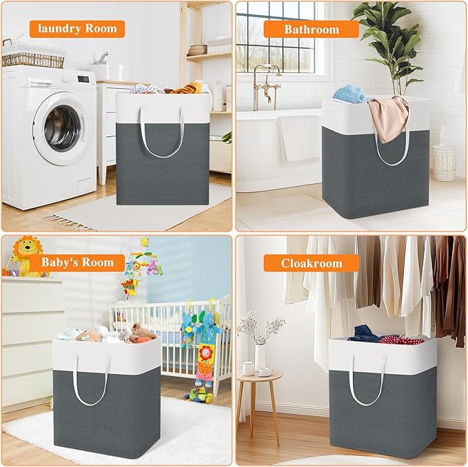 TasticTotes laundry basket 3-Pack, laundry hamper, Hamper with handles, collapsible laundry baskets, Waterproof dirty clothes