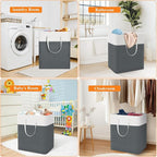 TasticTotes laundry basket 3-Pack, laundry hamper, Hamper with handles, collapsible laundry baskets, Waterproof dirty clothes